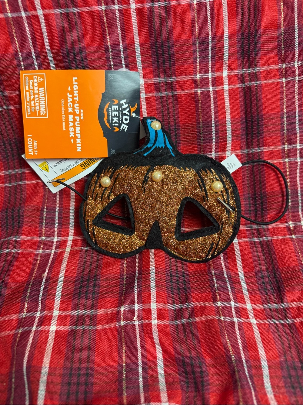 Target Kids Glitter Pumpkin Eye Mask in Orange, Black and Blue